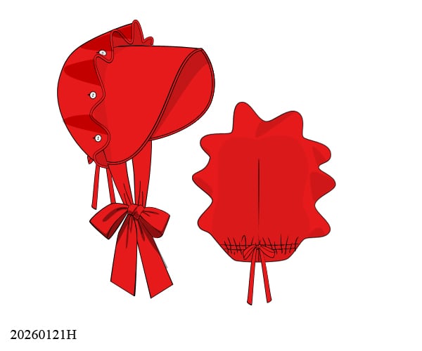 CHERRY RED SUMMER BONNET (pique)