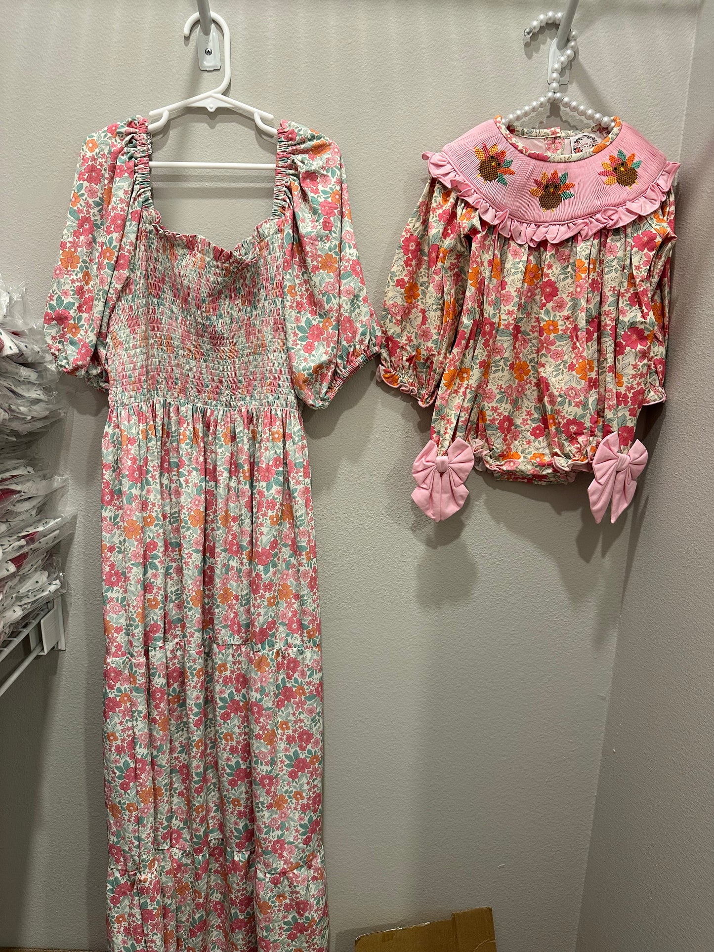 MOM MAXI DRESS (DRESS IS A LIGHTER SHADE THAN BABY OUTFITS, SLIDE TO 2nd PICTURE FOR REFERENCE)