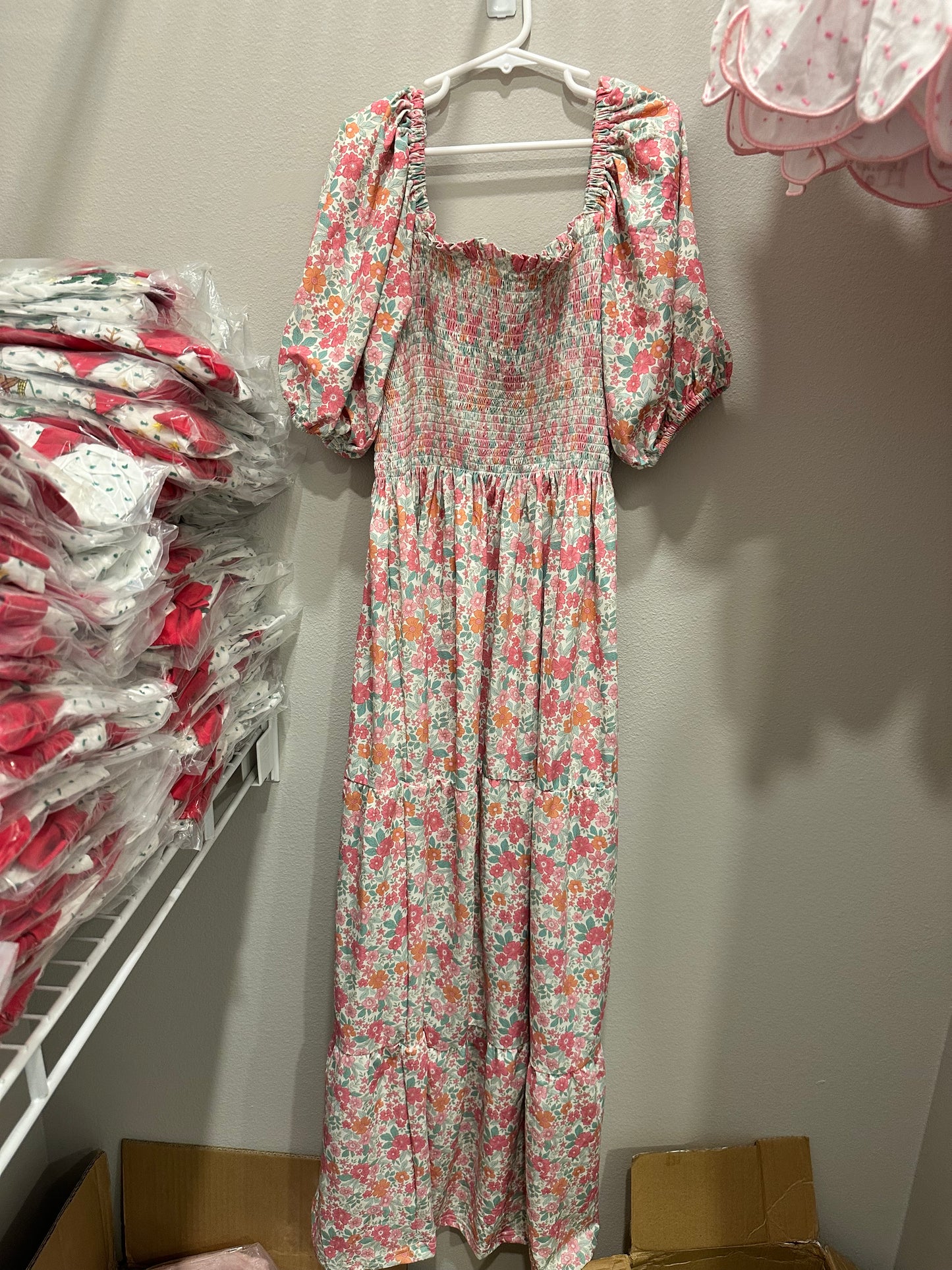 MOM MAXI DRESS (DRESS IS A LIGHTER SHADE THAN BABY OUTFITS, SLIDE TO 2nd PICTURE FOR REFERENCE)