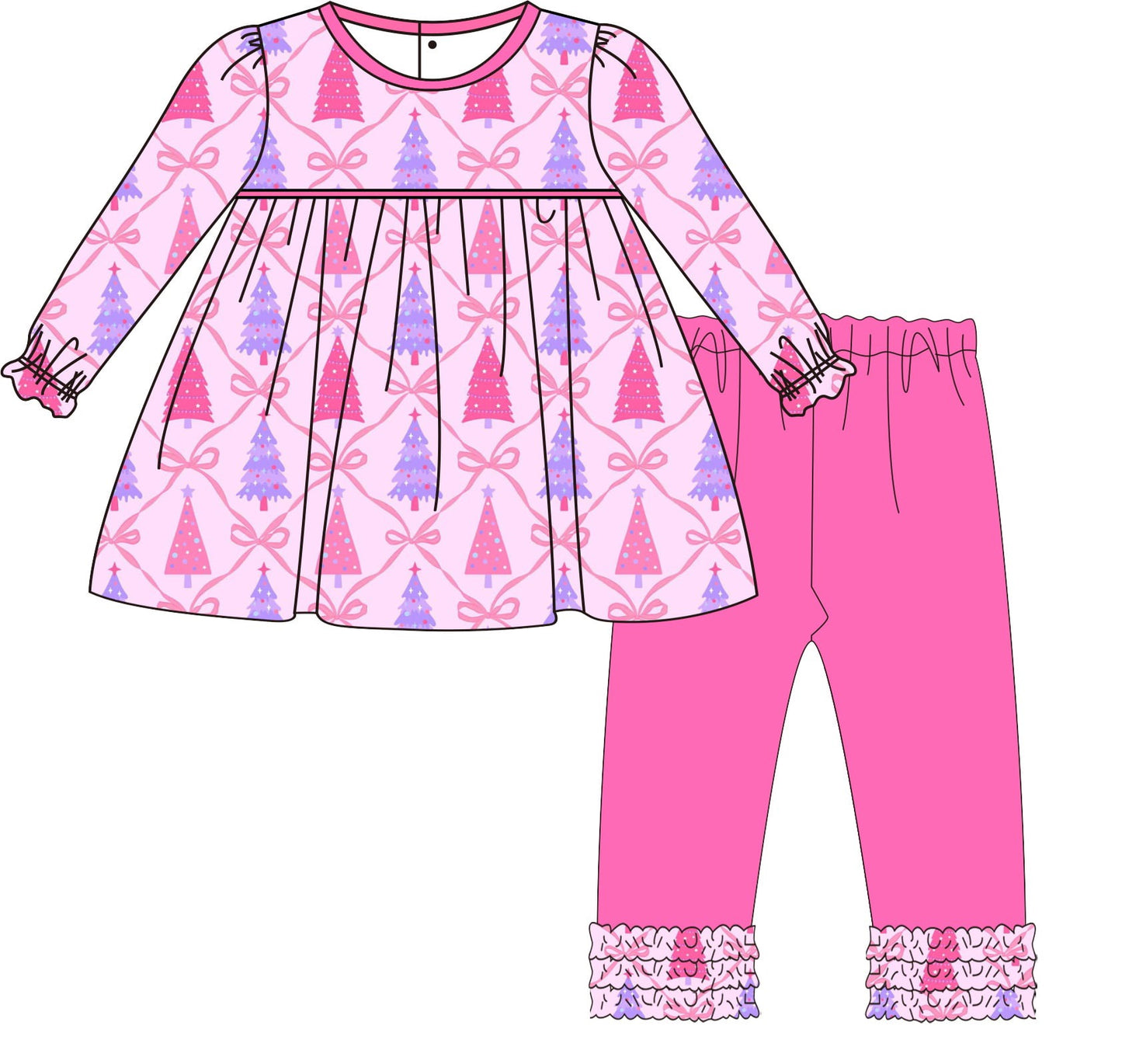 CHRISTMAS TREES PANTS SET (Woven)