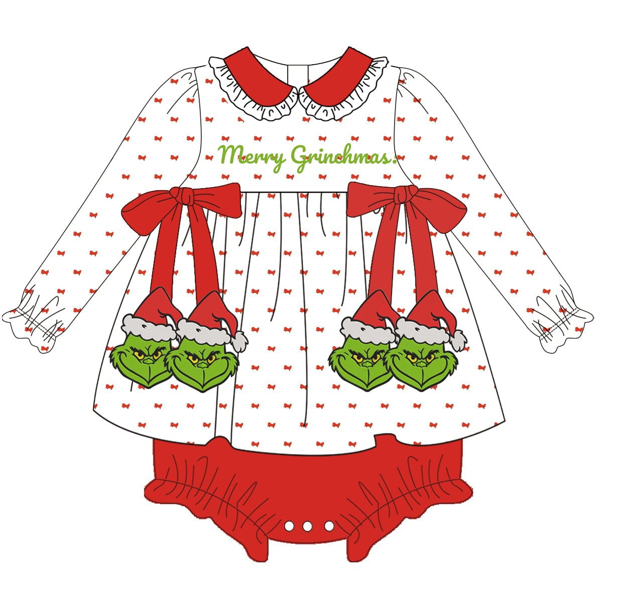 CHRISTMAS GREEN DIAPER SET (Swiss)