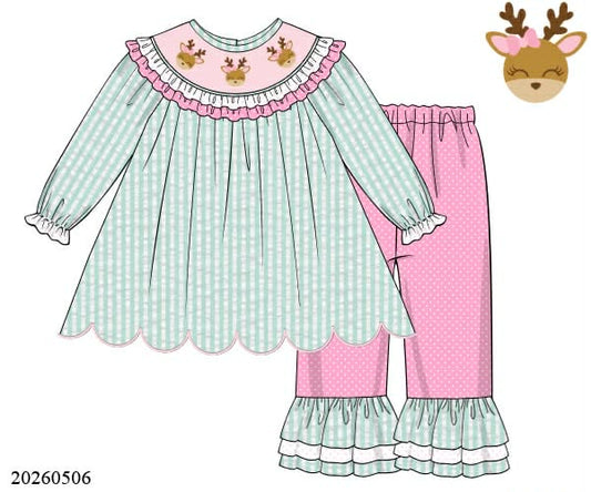DAINTY REINDEER PANTS SET