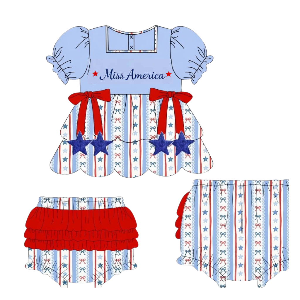 MISS AMERICA RUFFLE BUT DIAPER SET (•IT SAYS MISS AMERICA•)