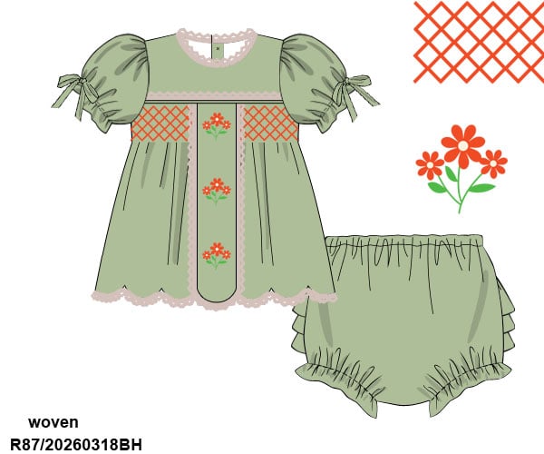 HARVEST DARLING DIAPER SET (BONNET SOLD SEPARATELY)