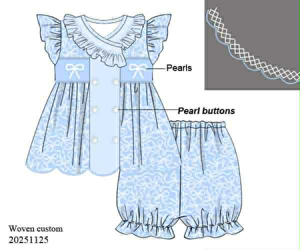 PRETTY IN BLUE BLOOMER SHORT SET