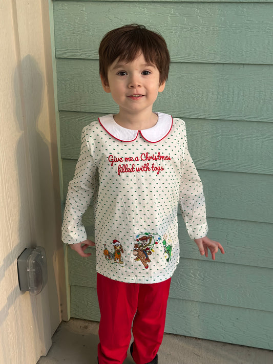 CHRISTMAS BOY TOY PANTS SET (Swiss)
