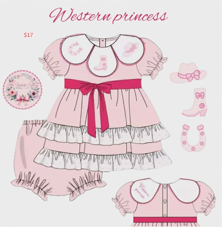 COWGIRL PRINCESS DIAPER SET