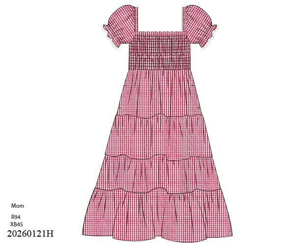 CHERRY MAXI MOM DRESS