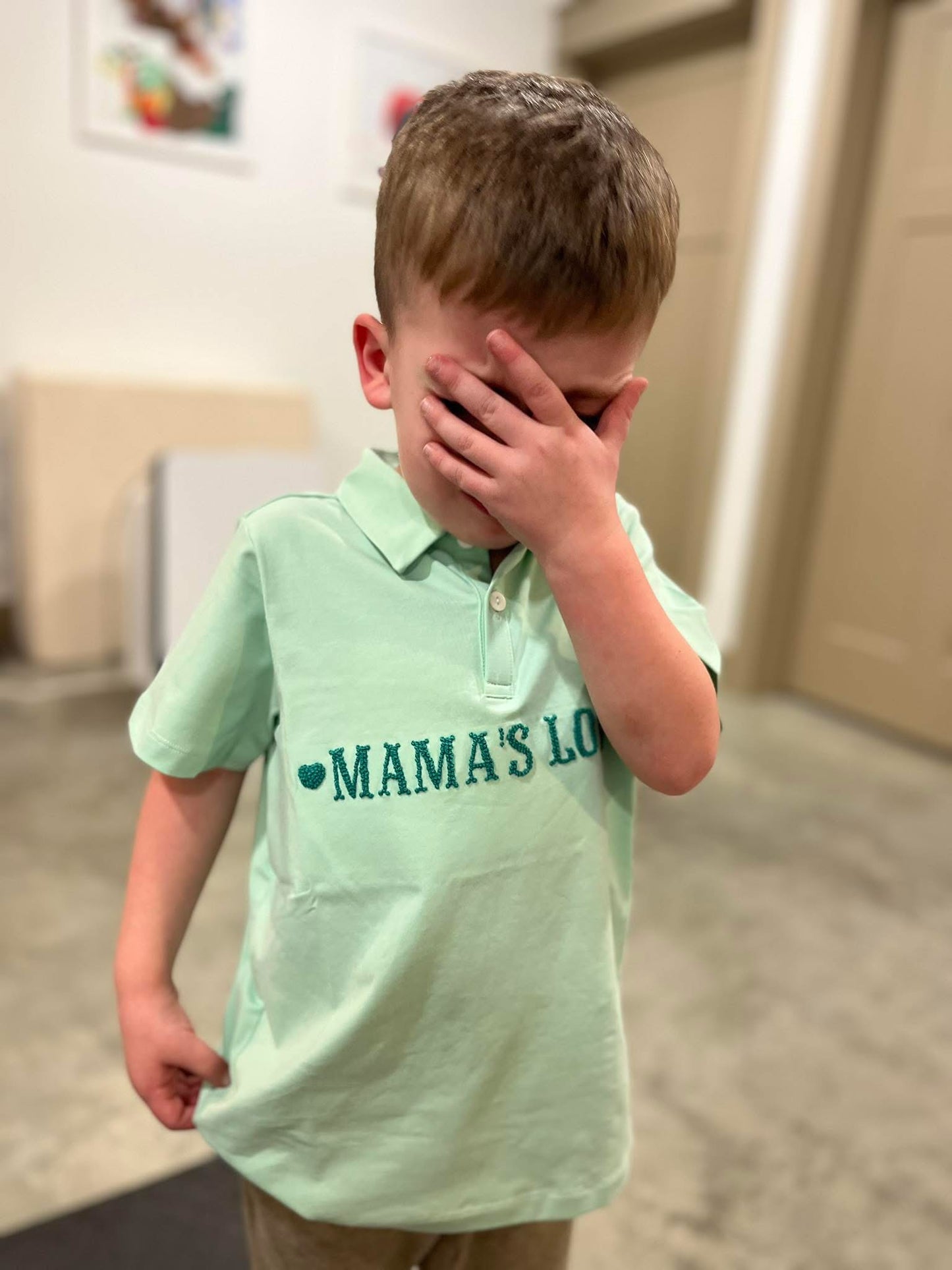 MAMA’S LOVE BOY FRENCH KNOT POLO
