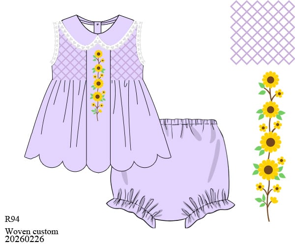 HEIRLOOM SUNFLOWER DIAPER SET