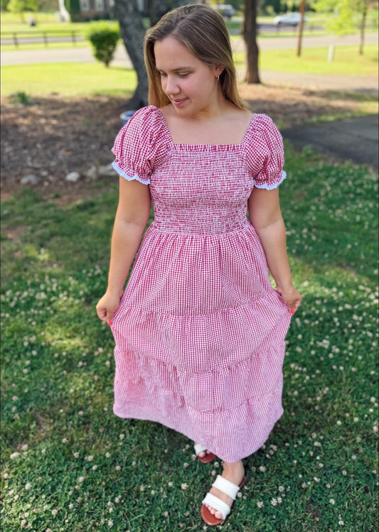 CHERRY MAXI MOM DRESS