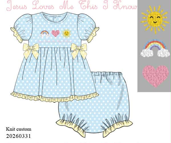 BLUE JESUS LOVES ME DIAPER SET