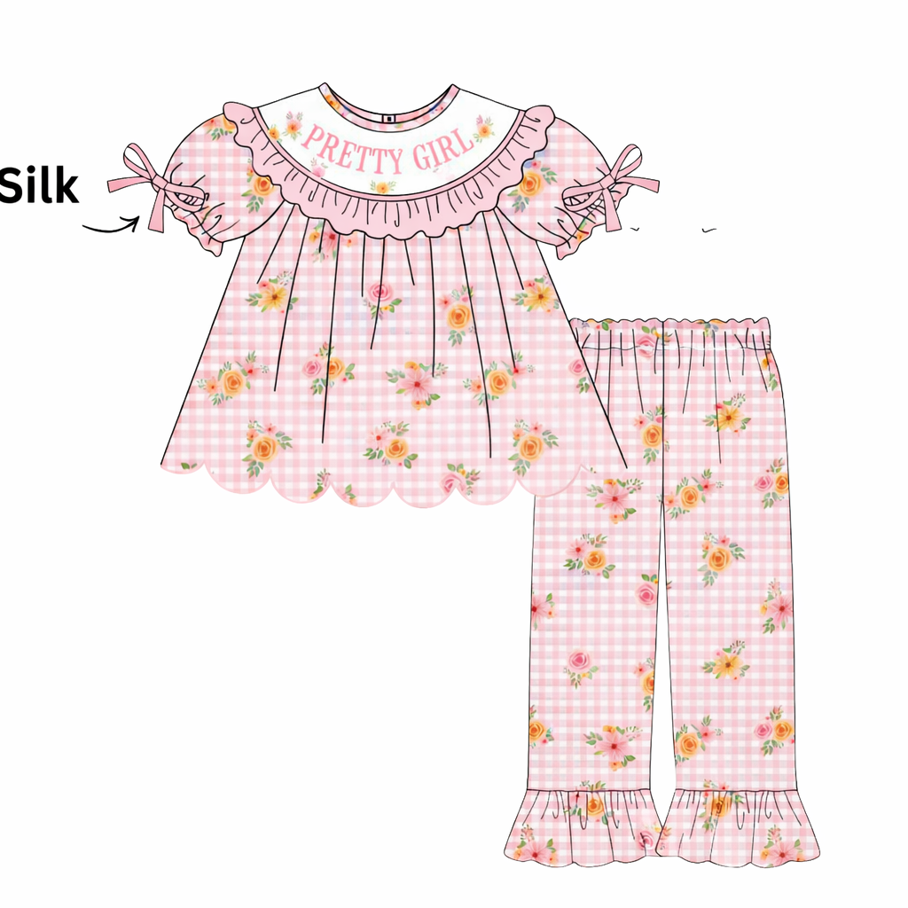 FLORAL PANTS SET (KNIT)