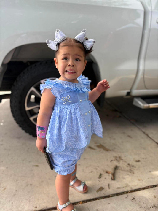 PRETTY IN BLUE BLOOMER SHORT SET