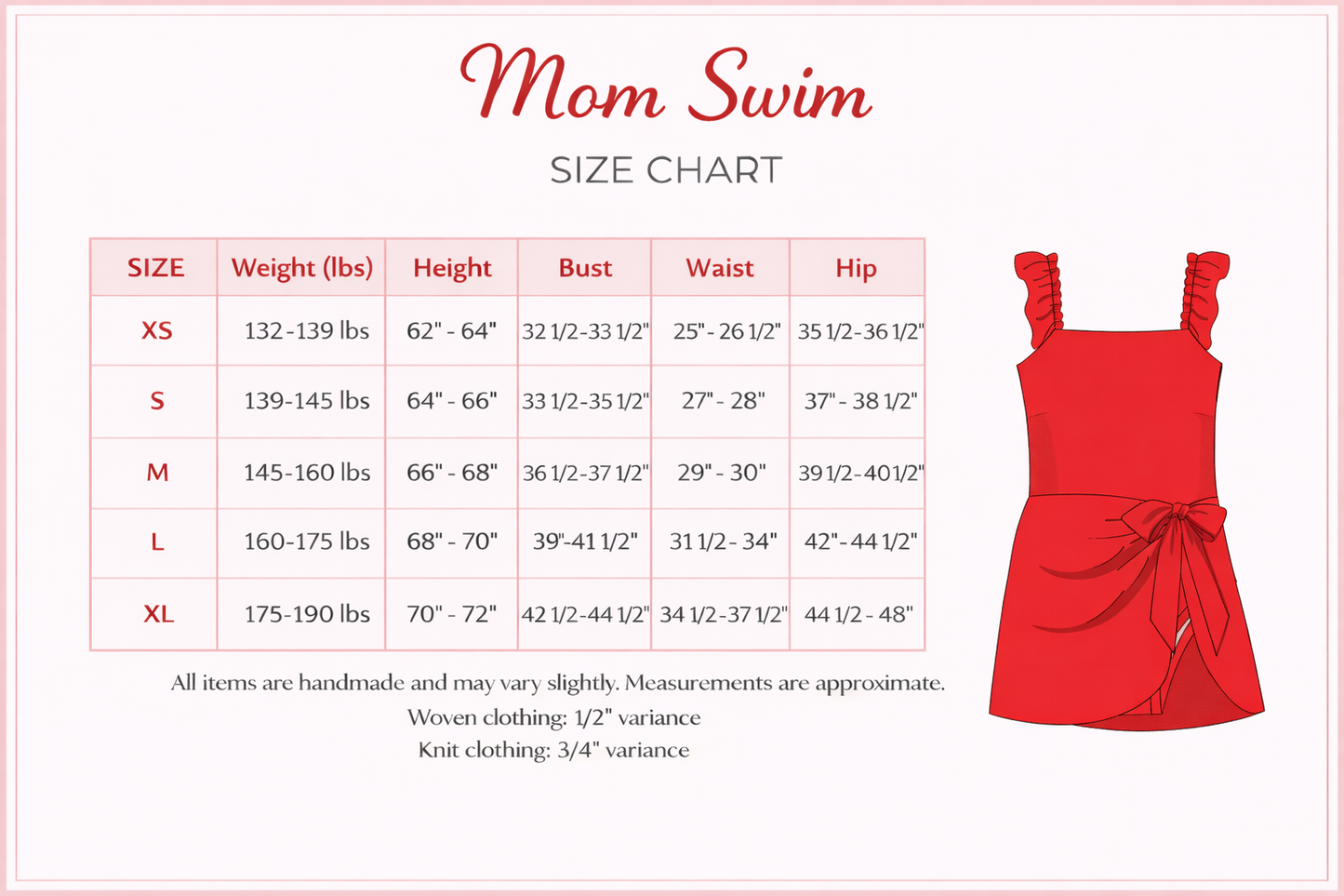 CHERRY RED ADULT SWIMSUIT