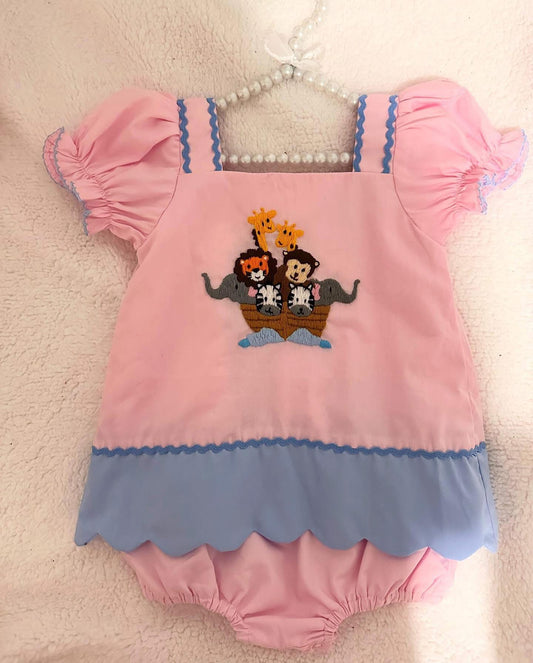 NOAH’S ARK SKIRTED BUBBLE (HAND EMBROIDERY)